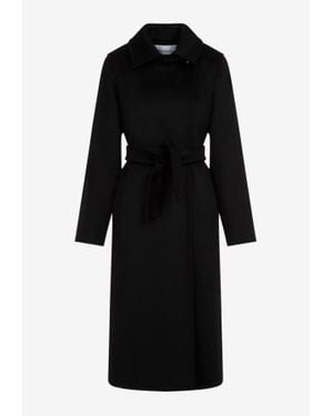Max Mara Manuela Wool Long Coat - Black