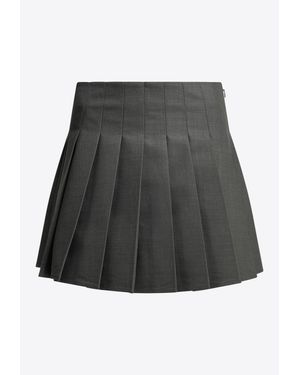 Self-Portrait Pleated Mini Skirt - Grey