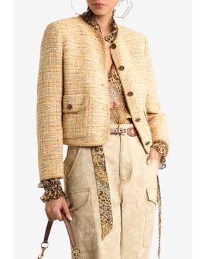 Etro Cropped Tweed Jacket - Natural