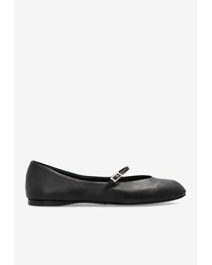Max Mara Mm Leather Ballet Flats - White