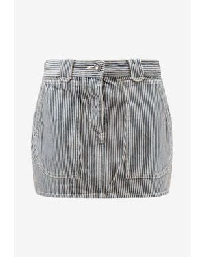 Isabel Marant Estera Striped Mini Skirt - Grey