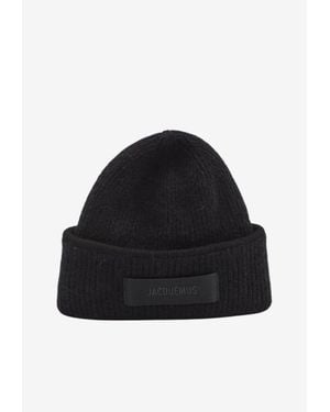Jacquemus Gros Grain Logo Beanie - Black