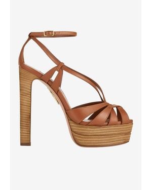 Aquazzura Bonita 130 Calf Leather Platform Sandals - Pink