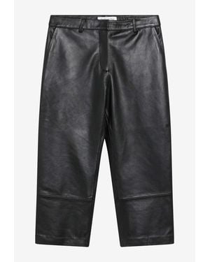 Frankie Shop Lior Leather Capri Pants - Gray