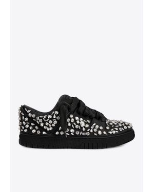 1989 STUDIO Skate Crystal Embellished Sneakers - Black