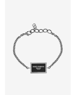 Dolce & Gabbana Logo Plaque Bracelet - White
