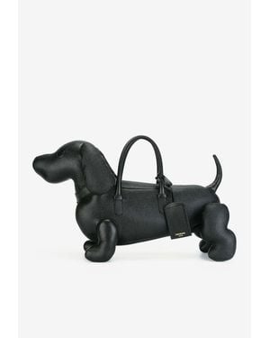 Thom Browne Hector Pebbled Leather Top Handle Bag - Black