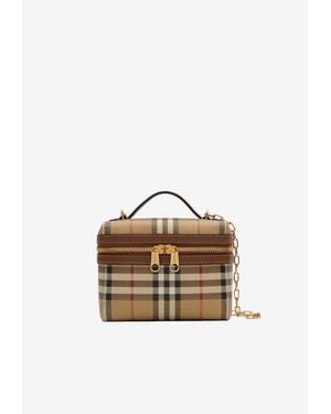 Burberry Mini Check Vanity Crossbody Bag - Natural
