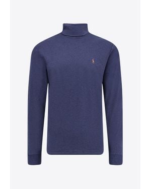 Polo Ralph Lauren Turtleneck Logo Sweater - Blue