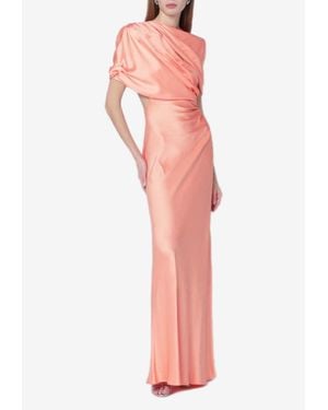 Stella McCartney Draped Satin Maxi Dress - Pink