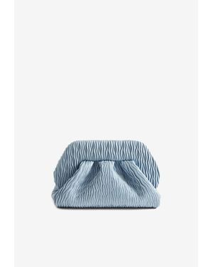 THEMOIRÈ Medium Bios Arricciato Apple Clutch Bag - Blue