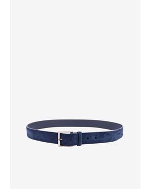 Orciani Suede Buckled Belt - Blue