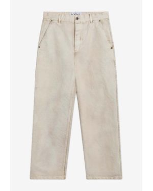 Loewe Vintage-Effect Straight-Leg Pants - White