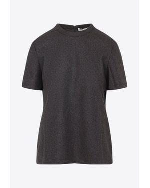 Carven Crewneck Zipped T-Shirt - Black