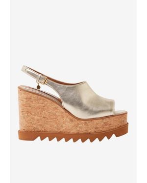 Stella McCartney Sneak-Elyse 120 Slingback Platform Sandals - Natural