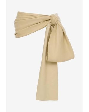 Chloé Signature Bow Leather Belt - Natural