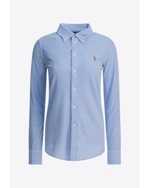 Polo Ralph Lauren Oxford Striped Long-Sleeved Shirt - Blue