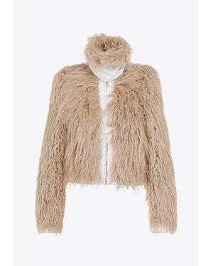 Dries Van Noten Vangel Furry Jacket - Natural