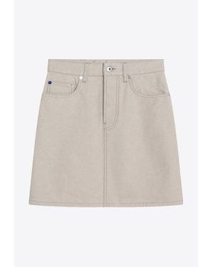 Burberry Ekd Denim Mini Skirt - White