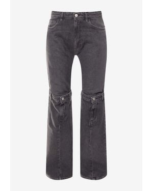 Coperni Open-Knee Faded Jeans - Blue