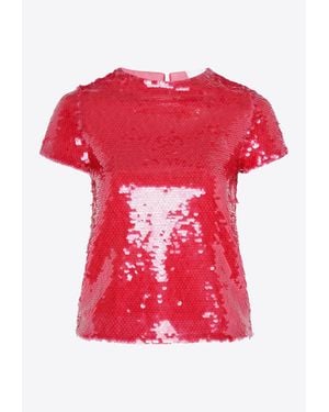 Paris Georgia Basics Mermaid Sequined Top - Red