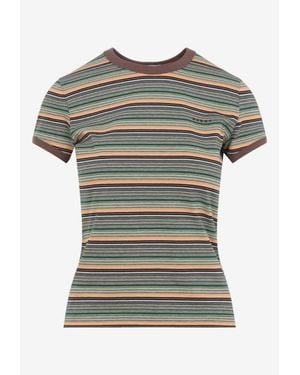 Marni Striped Crewneck T-Shirt - Grey