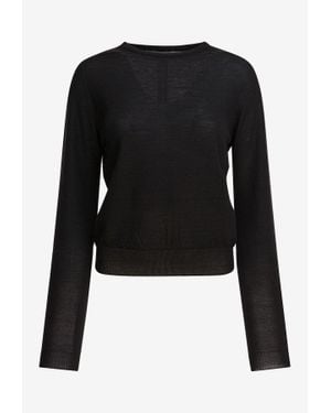 Rick Owens Ribbed Crewneck Sweater - Black