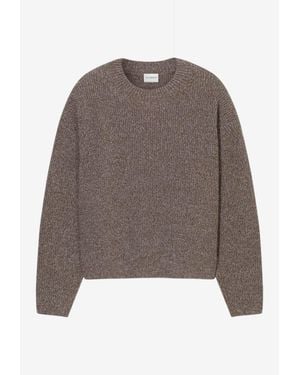 Closed Braided-Knit Crewneck Sweater - Brown