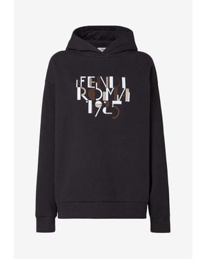 Fendi Roma 1925 Hooded Sweatshirt - Black