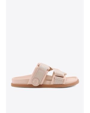 Moncler Mon Summer Logo Slides - Pink
