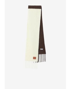 Loewe Two-Tone Fringed Scarf - White