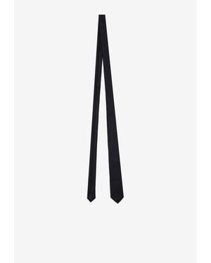 Saint Laurent Textured Silk Tie - White