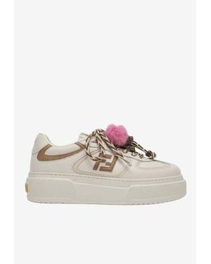 Fendi Match Low-Top Platform Sneakers - White