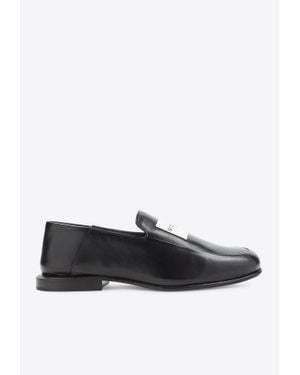 Givenchy Label Leather Loafers - Black
