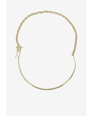 Ferragamo Gancini Brass Necklace - White
