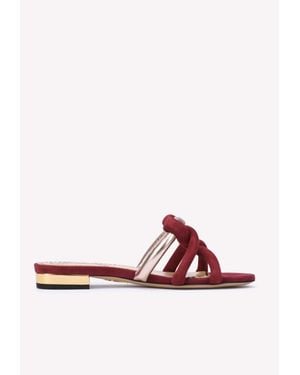 Charlotte Olympia Thalia Entwined Slip-On Flats - Red