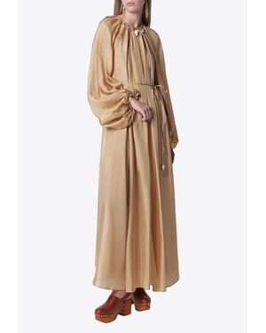 Zimmermann Mahon Silk Habutai Maxi Dress - Natural