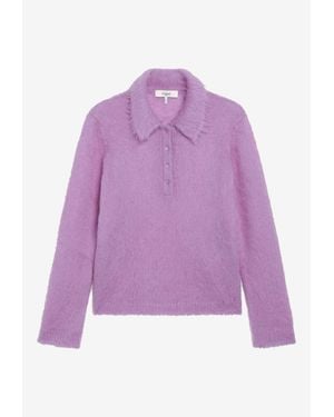 Chloé Alpaca-Blend Polo Sweater - Purple