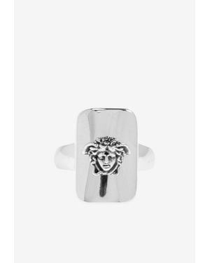Versace Medusa Signet Ring - White