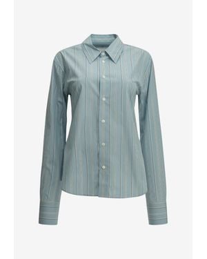 Ami Paris Striped Buttoned Shirt - Blue