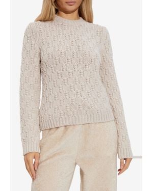Moncler Knitted Wool Sweater - Natural