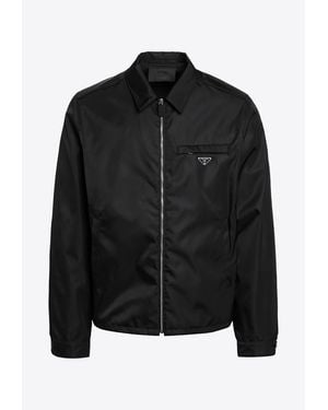Prada Re-Nylon Zip-Up Jacket - Black