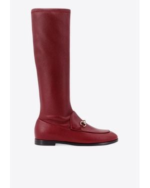Gucci Jordaan Mid-Calf Leather Boots - Red