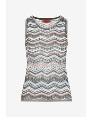 Missoni Zigzag Knit Tank Top - Gray