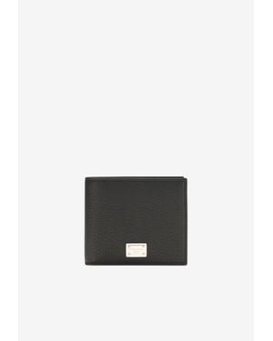 Dolce & Gabbana Logo Plaque Leather Bi-Fold Wallet - White