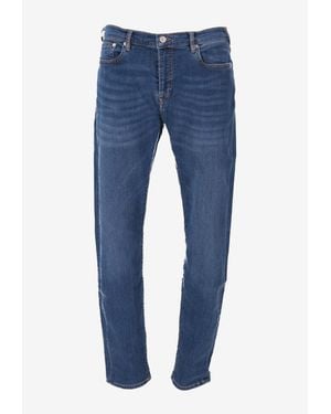 Paul Smith Logo Patch Slim-Fit Jeans - Blue