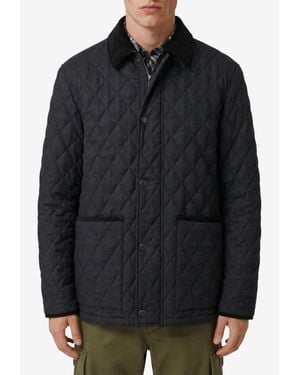 Burberry Haddington Diamond Quilted Jacket - Black
