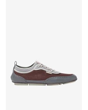 Fendi Fit Leather And Mesh Trainers - White