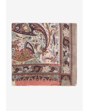 Etro Floral Print Rectangular Scarf - Pink