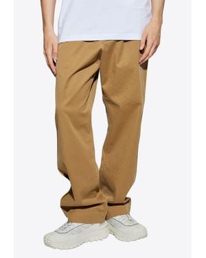Moncler Logo Patch Chino Pants - Natural